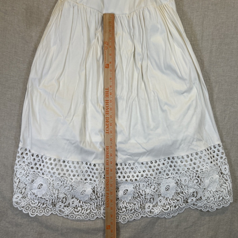 French Connection Women White Midi Dress Lace Hem Spaghetti Strap Pockets 12 - Picture 11 of 14